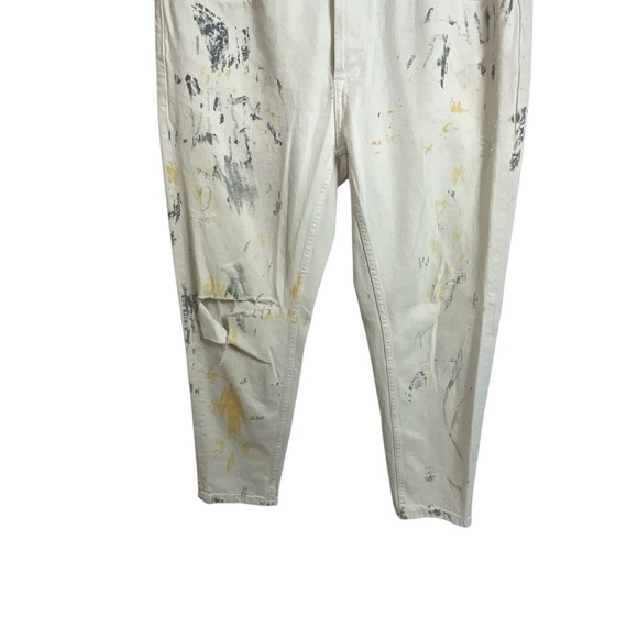 Zara Men Paint Spatter Ripped White Multi Colored Jeans - Picture 8 of 16